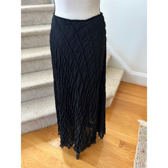 Joseph Ribkoff Black Ruched & Gathered Maxi Skirt - Picture 5 of 6